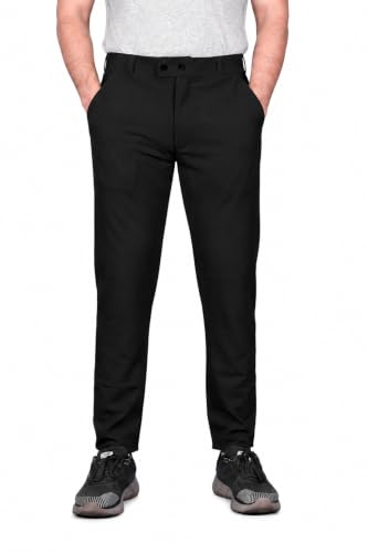 Image of HARSHAD KUMAR & CO. Men's Solid Slim Fit Stretchable Casual Wear Comfortable Formal Trousers Pants