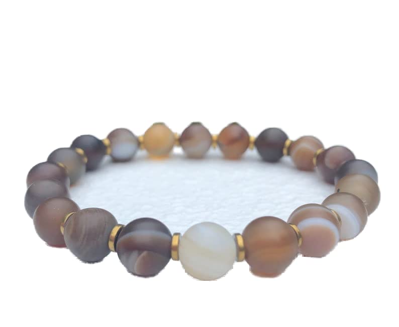 Bracelet agate brune 8mm pour yoga et équilibre intérieur zen