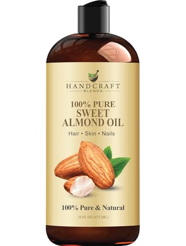 Handcraft Blends Sweet Almond Oil | 100% Pure and Natural | Bath & Body Oil | Premium Grade Carrier Oil | Skin | Hair | Body | Massage | Hexane-Free | 16 Fl Oz