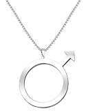 MANZHEN Stainless Steel Male Symbol Pendant Necklace for Men (UP-Plus)