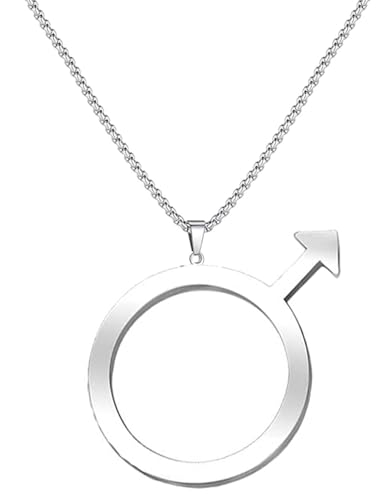 MANZHEN Stainless Steel Male Symbol Pendant Necklace for Men (UP-Plus)