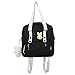Sac à bandoulière, sac à main, sac à dos décontracté, coréen, mignon sac à dos d'écolier japonais, sac à bandoulière multifonction en nylon pour fille, Noir