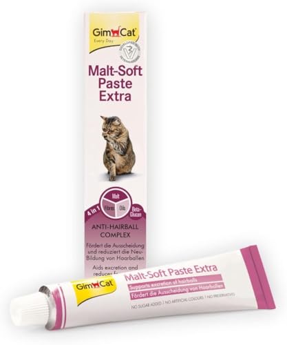 GimCat Malt-Soft Paste Extra - Anti-Hairball Katzensnack fördert Ausscheidung von Haarballen - 1 Tube (1 x 50 g)
