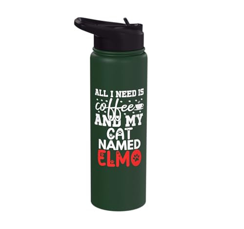 Elmo Coffee Cat Stainless Steel Water Bottle