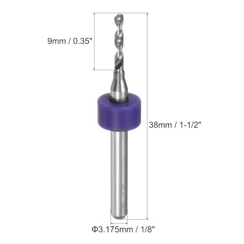 Uxcell A24040800UX0277 Pcb Drill Bits 1.1Mm-2.0Mm Tungsten Carbide Rotary Tool Jewelry Cnc Engraving Print Circuit Board Micro Drill Bits 1/8 Inch Shank 1 Set thumb #2