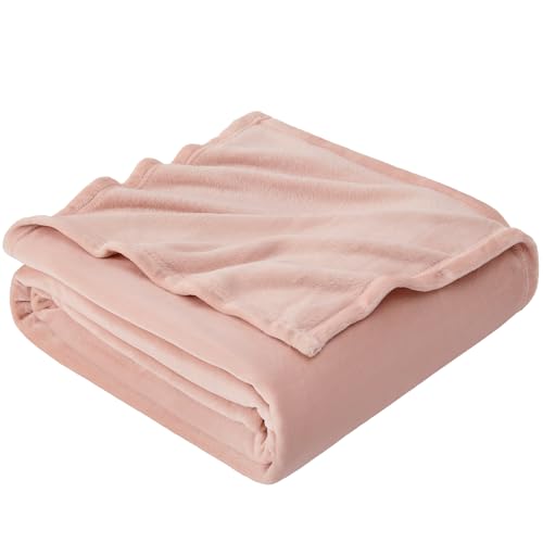 EHEYCIGA Fleece Blanket Dusty Pink Throws for Sofas Fluffy Warm Soft Blanket for Bed Settees Armchairs, Fit All Season, Double Size, 150x200cm