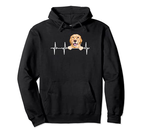 Funny Dog Heartbeat For Yellow Labrador Retriever Lovers Pullover Hoodie, Black
