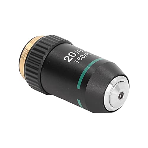 Achromatic Objective Brass Chrome Plated 20X Microscope Lens Interface 20.2mm, with Spring Device, for Professional Biological Microscopes