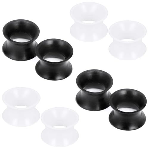 Pexveiuu 00G Black Clear Silicone Gauges Tunnels Plugs Earrings Rubber Soft Gauges Tunnel Earring 00 Gauge Flexible Plastic Ear Tunnel Gauges Retainer Stretching Kit Piercing Jewelry Women Men 10mm