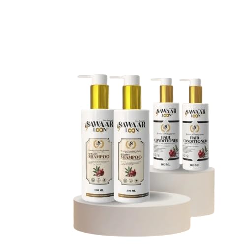 Premium Hair Care Kit – 2 Shampoo + 2 Conditioner Combo with Keratin, Argan Oil, Rice Water, Tea Tree Oil & Pomegranate Extract | Sulphate-Free Hair Repair, Frizz Control & Deep Nourishment | For All Hair Types-picture-20