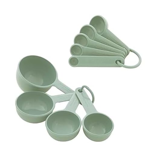 KitchenAid Conjunto de colheres e copos de medição universal, 9 peças, pistache