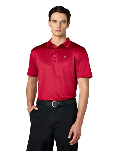 Callaway Camisa polo masculina de golfe de manga curta listrada linha fina