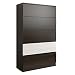 FRAMIRE Komoda R-5 w kolorze wenge, biały połysk na frontach 1 szuflad, komoda z 5 szufladami, szafka do sypialni, salonu, łazienki, 120 x 70 x 40 cm