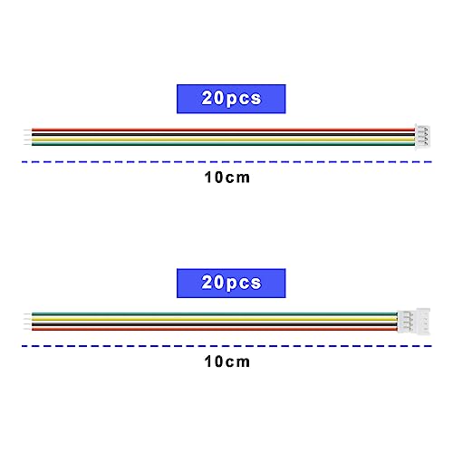 VGOL 20 works JST Connector Cable 4 Pin Micro JST 1.25mm Pitch Male Female Plug Adapter Lead Extension Cable with 10cm Wire for Mini RC Helicopter LED Strips - Image 3
