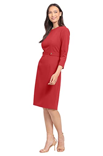 London Times Women's Side Tab Midi Dress2