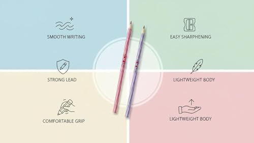 Image of NOZOMI Medical Counsil of India Approved Non-Breaking Hematoxylin & Eosin Pencils for Medical Students | Set of 2 | Ink Violet & Pink for Histology Slide Annotation & Pathology Diagrams