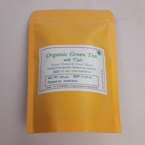 Image of Made in NAGALAND | SUNGO Organic Green Tea | Refreshing and invigorating brew with a delicate flavour 100g (Tulsi)