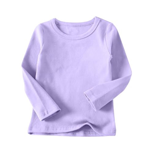 Toddler Girls Cotton T-Shirts Long Sleeve Shirts Solid Color Basic Tees Fall Tops Casual Tshirts2