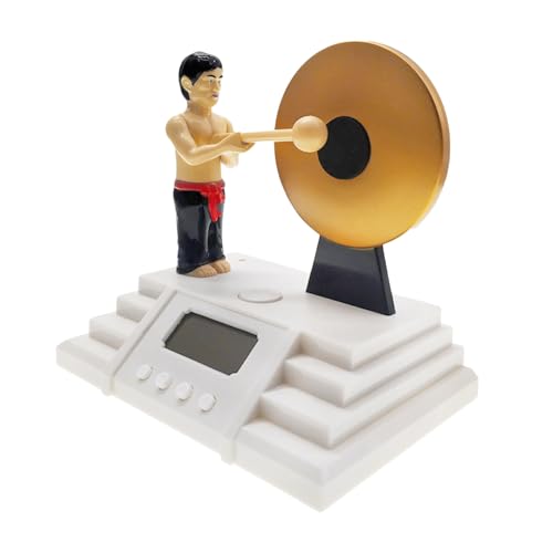 Despertador de palo de gong, despertador para durmientes pesados, despertador potente, reloj digital con gong, reloj despertador ajustable, reloj digital resistente con palo de gong ajustable para