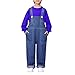 Ski Bib Girls Denim Overalls for Infant and Toddler Wide Leg Adjustable Bibs Overall Girls Y2K Jean Jumpsuits with Pockets St. Patricks Day Clothes Blue 5-6 Years
