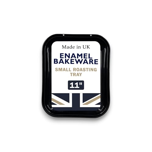 Samuel Groves Molde para asar esmaltado vítreo, bandeja pequeña de 28 cm, hecha en el Reino Unido, latas para asar, juego de bandejas para hornear, bandeja para asar, bandeja para asar pavos,