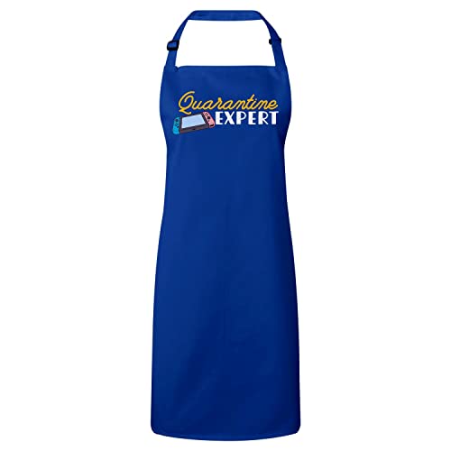 Tablier cuisine bleu premium en tissu lourd pour passionné de rétrogaming