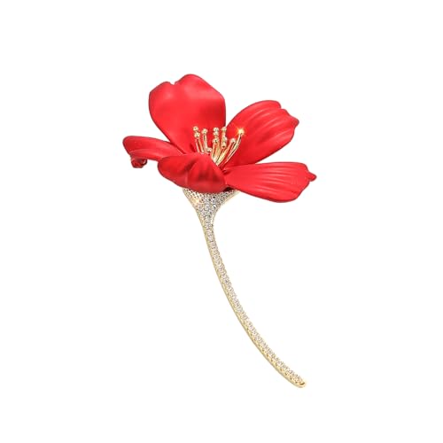 Image of Red Rose Flower Brooches and Pins for Women Costume Jewelry Brooch Pins Broches Jewelry for Women Elegant Lady Pin