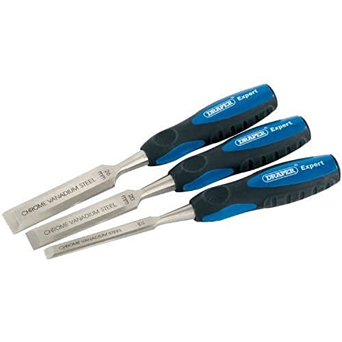 Draper 45865 Soft Grip Chisel Set, 3 Pieces , Blue