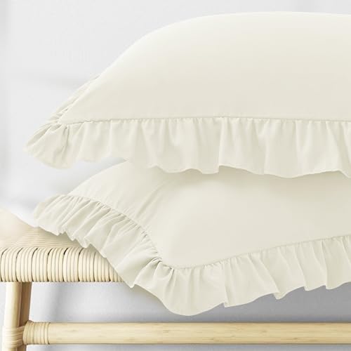 KKJIAF Ruffle Pillow Cases Standard Size Set of...