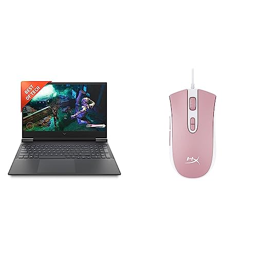 Image of HP Victus Gaming AMD Ryzen 5-5600H Processor 16.1 inch(40.9 cm) FHD Gaming Laptop & Hyperx Pulsefire Core Pink