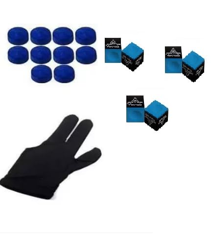 Club 147 Snooker & Pool Combo, 1 Piece Glove, 6 Pieces Chalk and 10 Pieces Leather Cue Tip (9mm)-image-33