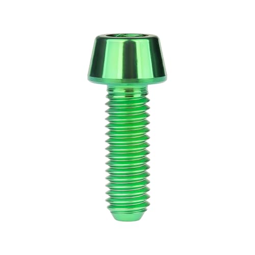 Image of Titanium Ti Bolt M5x9 16 18 20 25 30 35 40 45 50 55 60mm Tapered Head Screws Pack of 4 (M5x16mm, Green)