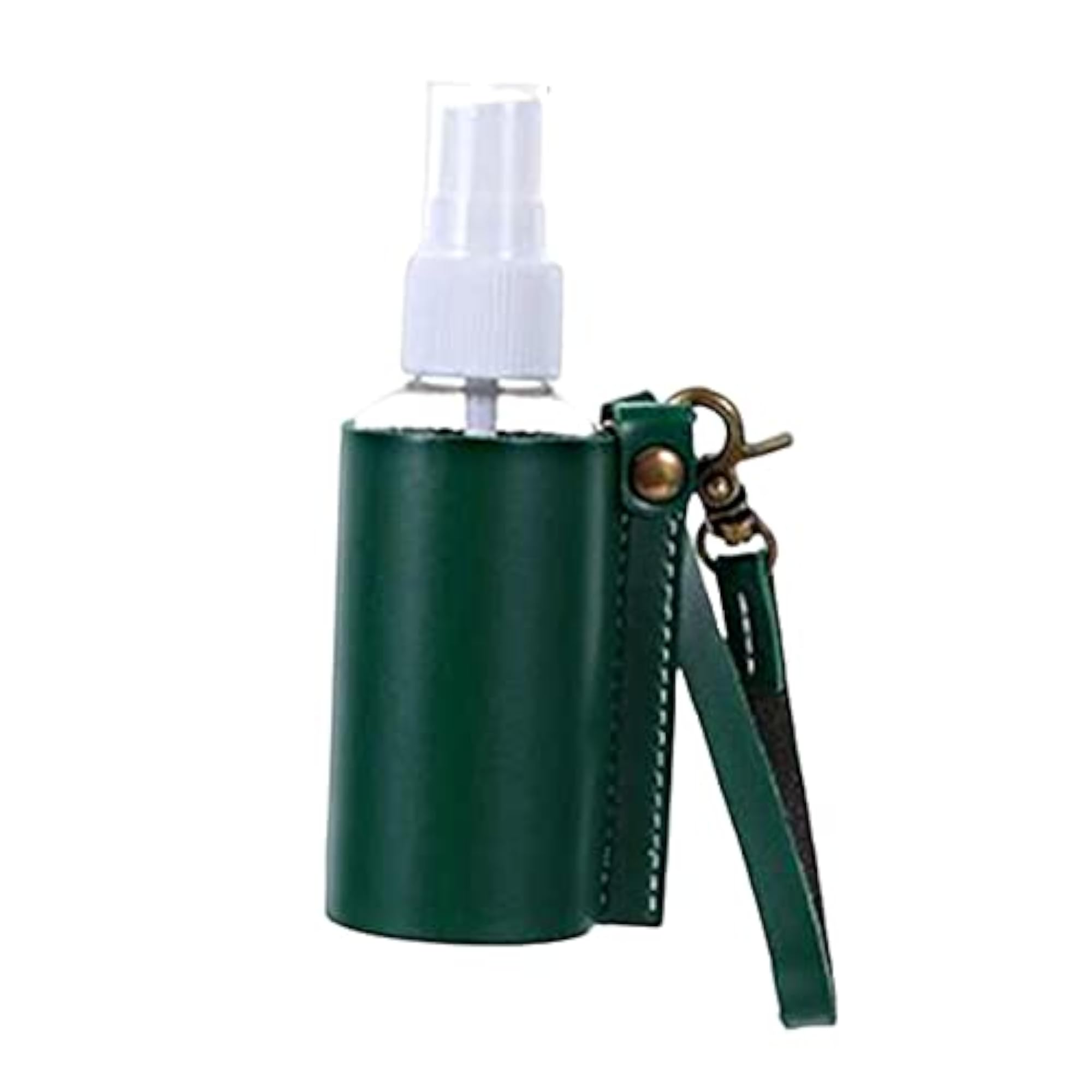 Empty Bottle with PU Leather Sleeve for Lotion, Green