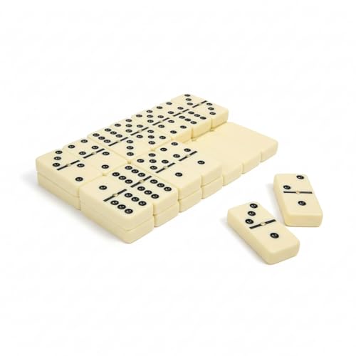 Domino Double 28 Pièces en Boîte en Similicuir, Jeu de Plateau Classique pour Enfants et Adultes