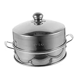 BEBEMOKO 1 Satz Aluminiumlegierung Dampfgarer mit Deckel Multifunktionaler Wiederverwendbarer Dampfgarer für Dämpfen von Dumplings und Brötchen Hitzebeständig und Leicht zu Reinigen
