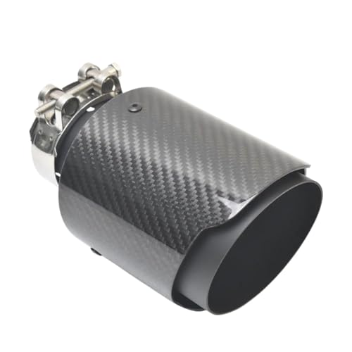 Terminal de escape en fibra de carbono negro brillante y acero para coche