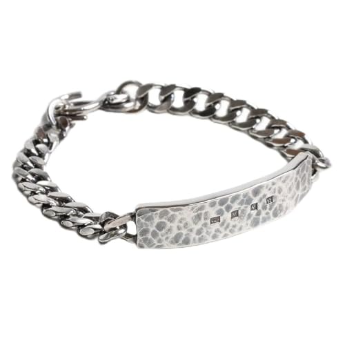 [ビビファイ] ブレスレット キヘイチェーン シルバー Hallmarks ID Bracelet/Hammered Finish (L)