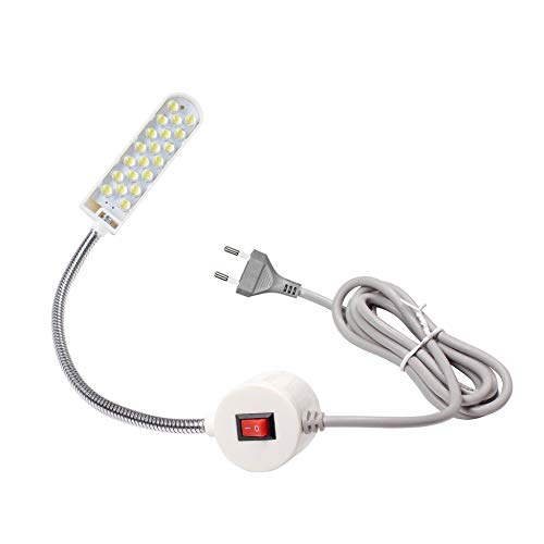 Lampe à LED pour machine à coudre 20 LED fonctionnent avec des lampes à économie d'énergie avec des aimants Monter un luminaire pour machine à coudre - Prise UE blanche Cover