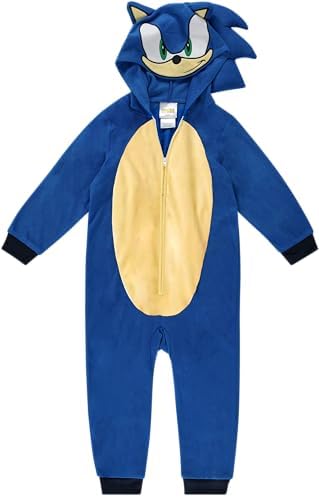 Sonic The Hedgehog Kids Onesie Pajamas - Boys Long Sleeve Zip Up ...