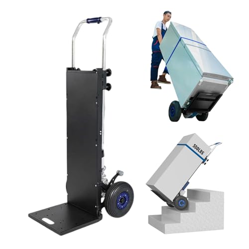 Carretilla eléctrica para Subir escaleras, Carretilla Plegable de 2 Modos, Resistente, con asa telescópica, fácil de Subir y Bajar,1200W,para mudanzas Familiares,almacén,logística(A 551lbs)