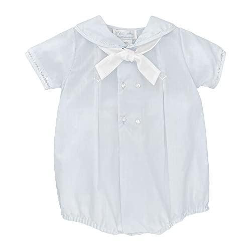 Baby Boys' Sailor Romper with Embroidered Anchors