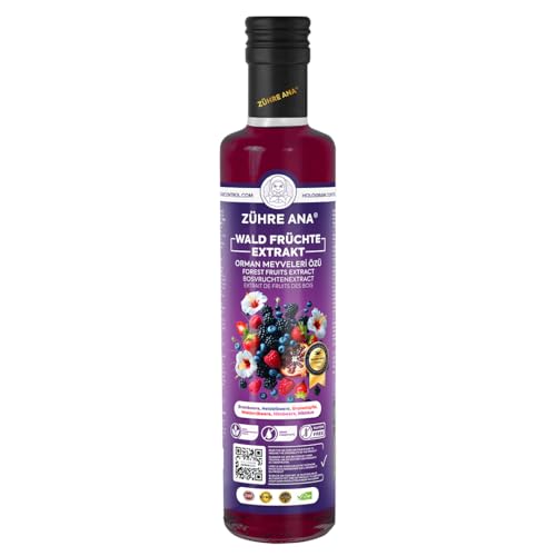 Zühre Ana Estratto di frutta foresta – Miscela pura di mora, mirtillo, fragola selvatica, lampone, melograno e ibisco – senza additivi – 640 ml