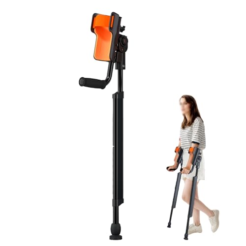 Muletas plegables para antebrazo, muletas de codo portátiles, altura ajustable, soporta 100 kg, 3 engranajes para soporte de codo y agarre, adecuadas para adultos de 150 a 180 cm