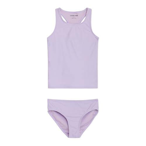 Image of Lands' End Girls' UPF 50+ Swim Bikini Bottom and Racerback Tankini Set
