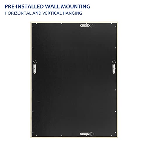 H-A Rustic Wall Mirror For Bathroom, White Vanity Mirrors For Wall Decor, Antique Ornate Mirror For Living Room, Bedroom, Hallway 32''X24'' #TOP3