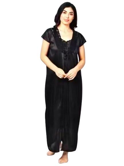 Elegant Women Nighty Soft Fabric Comfortable Sleep Dress Relaxed Fit Lounge Night Gown-image-35