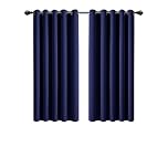 Imperial Rooms Blackout Curtains for Bedroom 46x54 Inch Eyelet Navy Curtains Window Treatments Super Soft Ring Top Living Room Curtain 2 Panels with Tiebacks