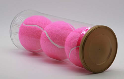 Price Tube Tennisbälle, Typ 2, hergestellt in Großbritannien, rose, 1 x 4 Pink balls