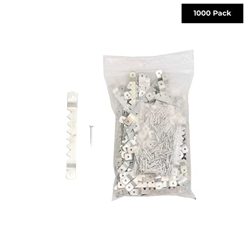 Image of Small Silver Sawtooth Hangers for Hanging Picture Frames Pack of 1000 Sawtooth with Nails Picture Frame Hangers