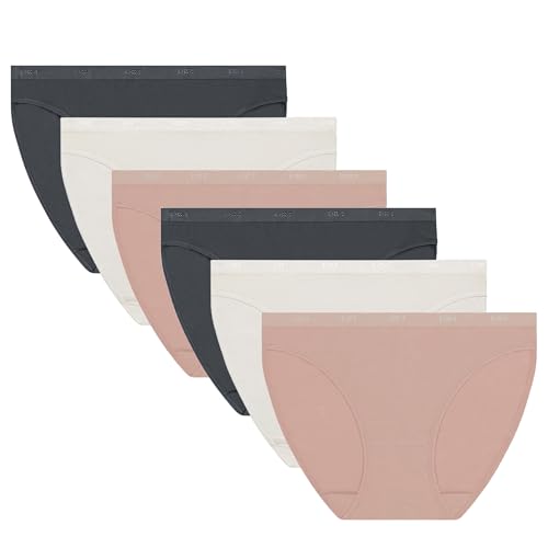 DIM Lot de Culottes Les Pockets Ecodim Intimo, Gr. Gran/RSE Argilla/BLC, S (Pacco da 6) Donna